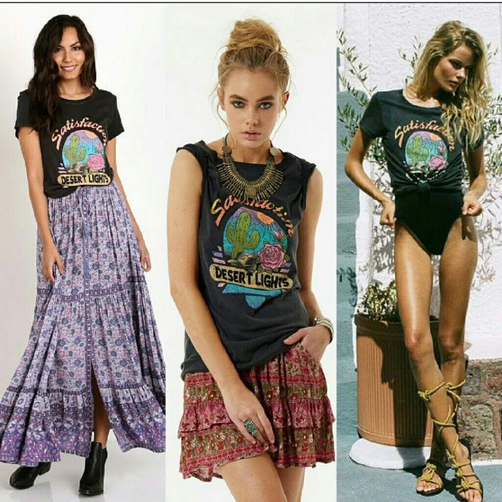 🌸Spell Desert Lights Satisfaction Tee SZ M🩵💚